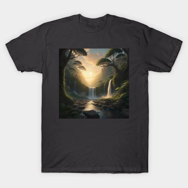 Beautiful waterfall T-Shirt by Virshan